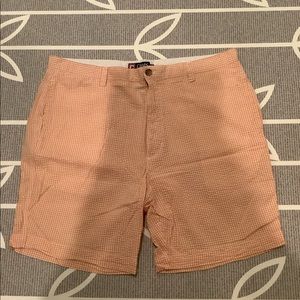 Men’s Orange and White Checkered Short